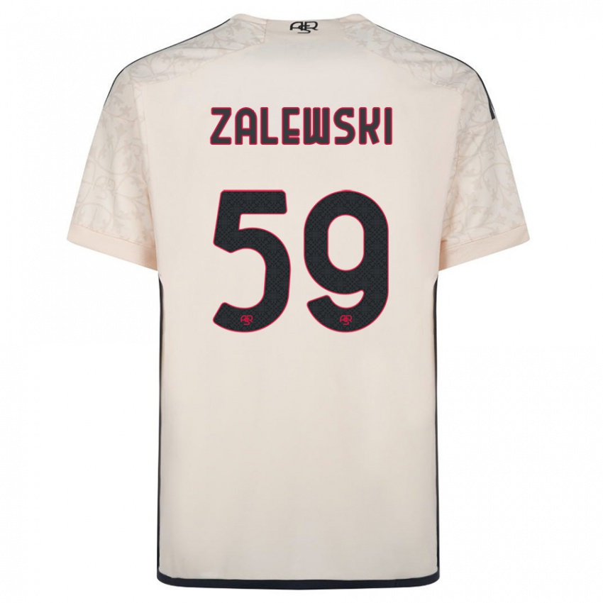 Børn Nicola Zalewski #59 Råhvid Udebane Spillertrøjer 2023/24 Trøje T-Shirt