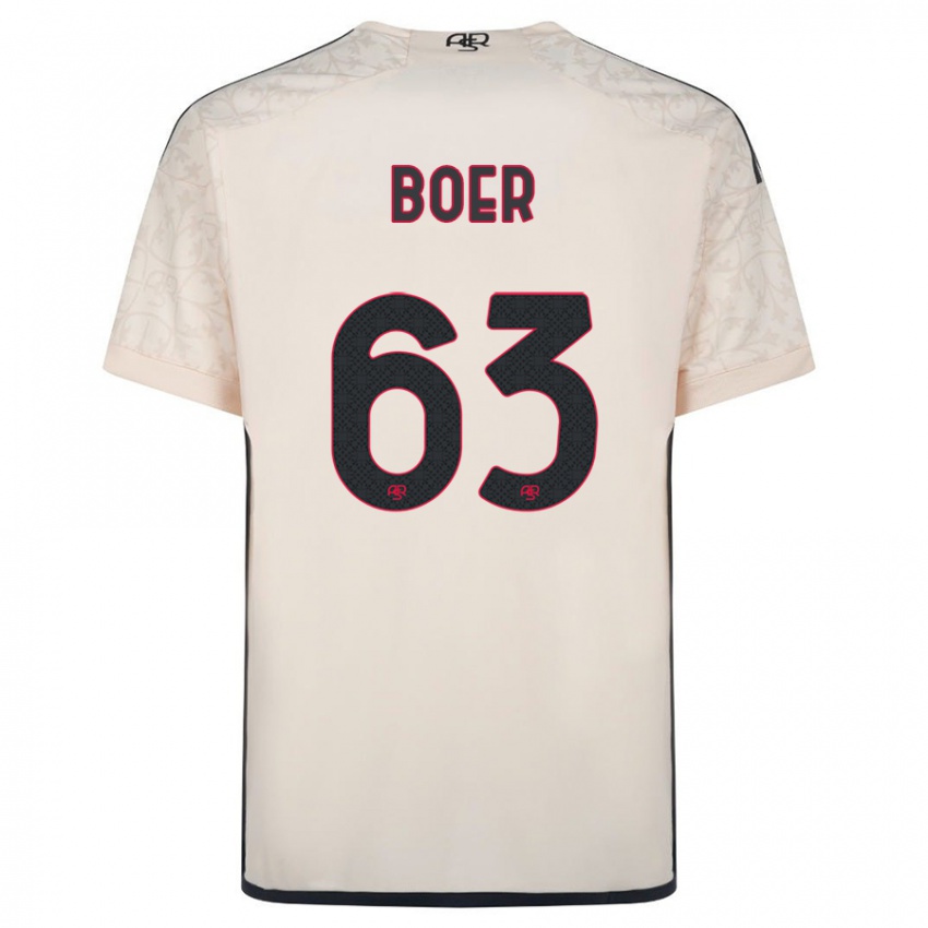 Børn Pietro Boer #63 Råhvid Udebane Spillertrøjer 2023/24 Trøje T-Shirt
