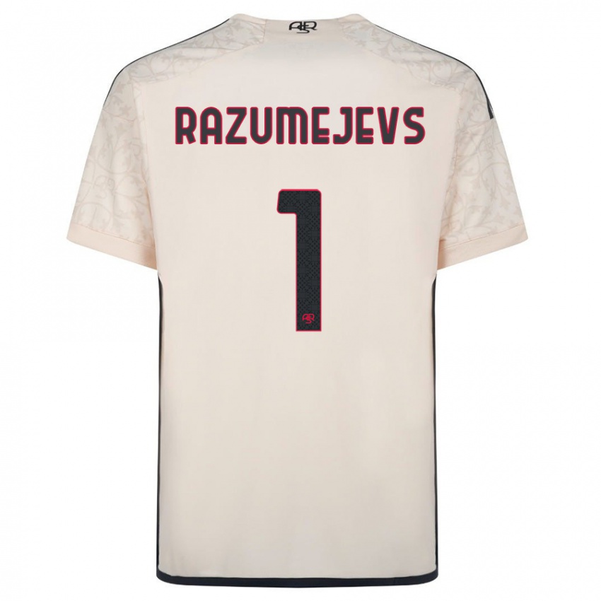 Børn Vladislavs Razumejevs #1 Råhvid Udebane Spillertrøjer 2023/24 Trøje T-Shirt