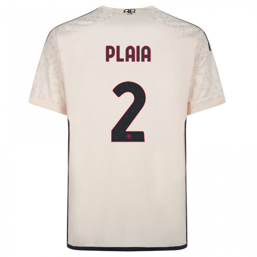 Børn Matteo Plaia #2 Råhvid Udebane Spillertrøjer 2023/24 Trøje T-Shirt