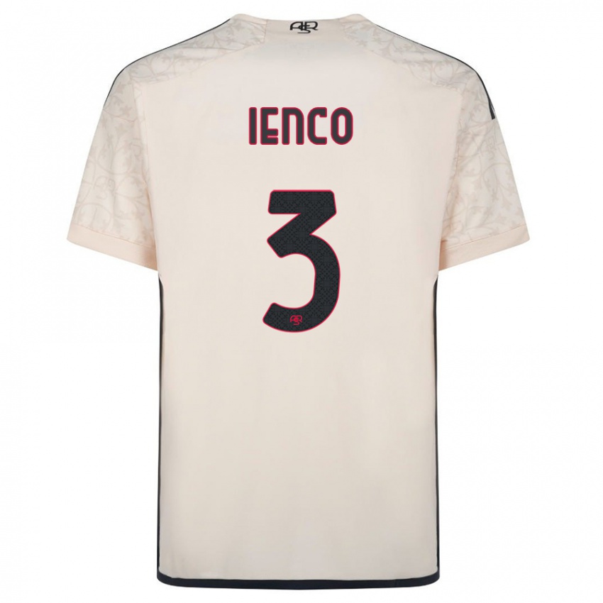 Børn Simone Ienco #3 Råhvid Udebane Spillertrøjer 2023/24 Trøje T-Shirt