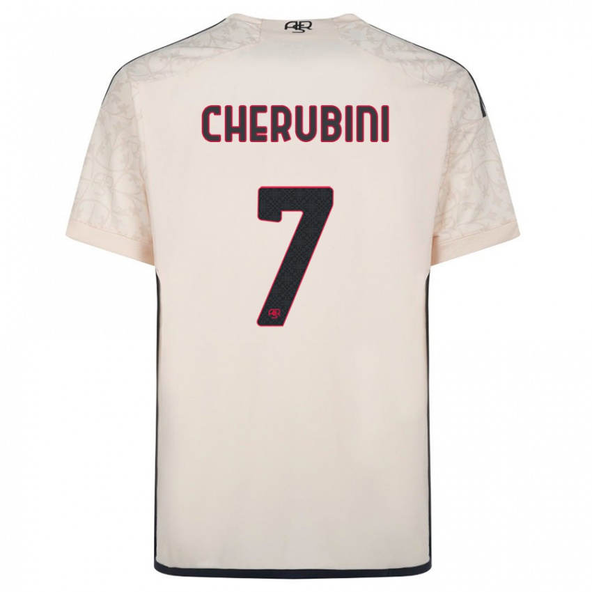Børn Luigi Cherubini #7 Råhvid Udebane Spillertrøjer 2023/24 Trøje T-Shirt