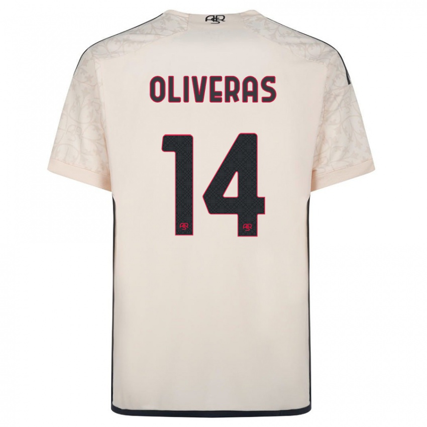 Børn Jan Oliveras #14 Råhvid Udebane Spillertrøjer 2023/24 Trøje T-Shirt