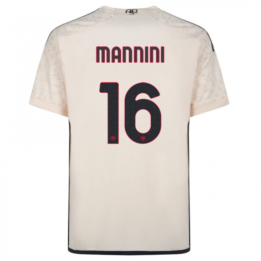 Børn Mattia Mannini #16 Råhvid Udebane Spillertrøjer 2023/24 Trøje T-Shirt
