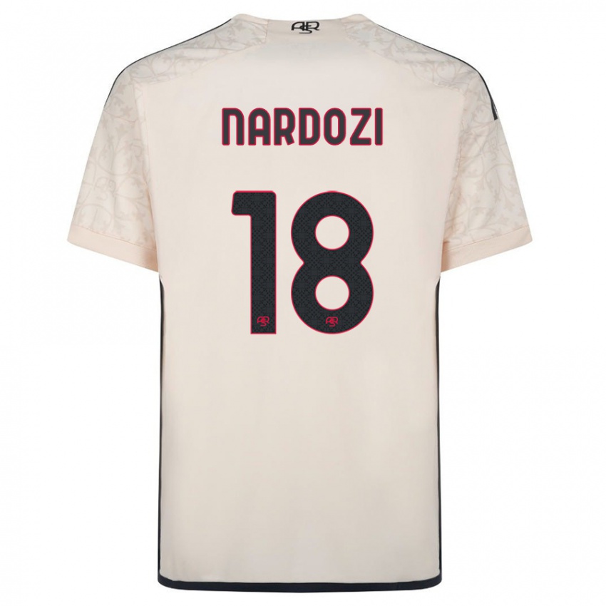 Børn Manuel Nardozi #18 Råhvid Udebane Spillertrøjer 2023/24 Trøje T-Shirt