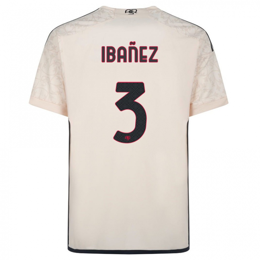 Børn Roger Ibanez #3 Råhvid Udebane Spillertrøjer 2023/24 Trøje T-Shirt