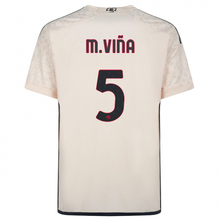 Børn Matias Vina #5 Råhvid Udebane Spillertrøjer 2023/24 Trøje T-Shirt