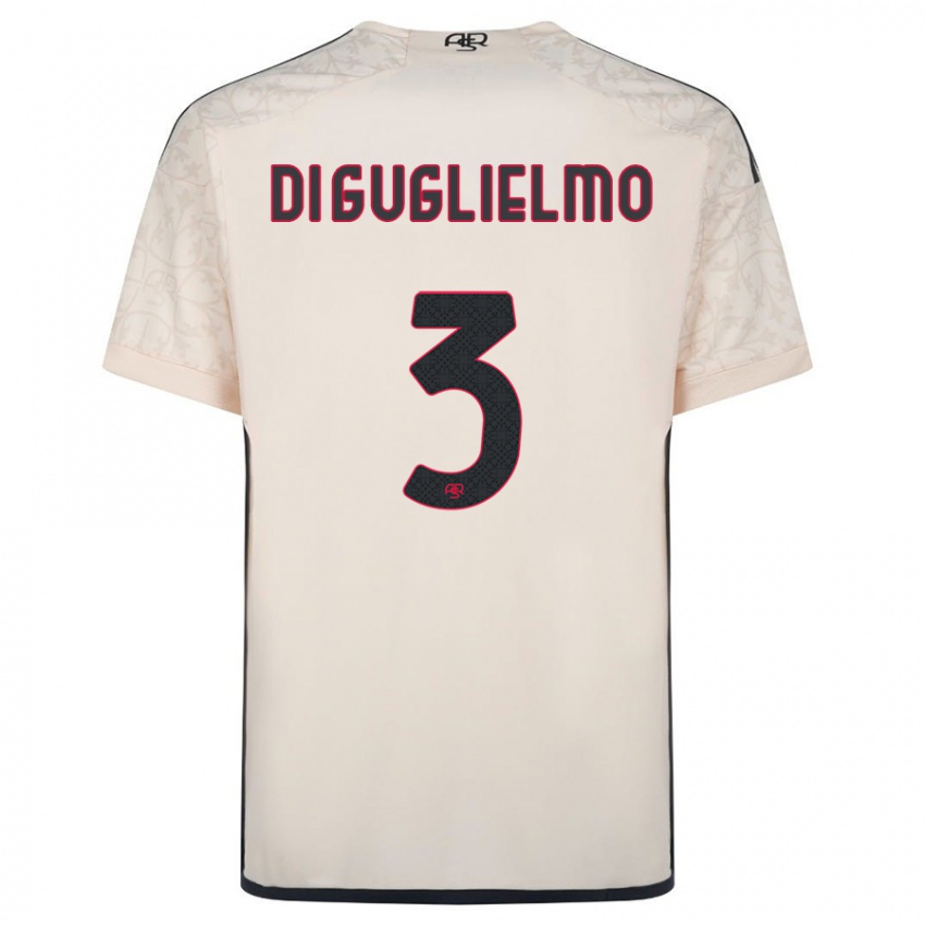Børn Lucia Di Guglielmo #3 Råhvid Udebane Spillertrøjer 2023/24 Trøje T-Shirt