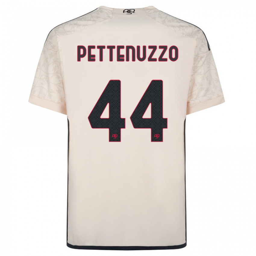 Børn Tecla Pettenuzzo #44 Råhvid Udebane Spillertrøjer 2023/24 Trøje T-Shirt