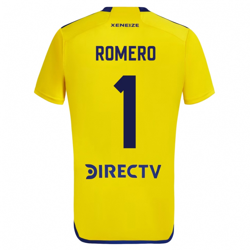 Børn Sergio Romero #1 Gul Udebane Spillertrøjer 2023/24 Trøje T-Shirt