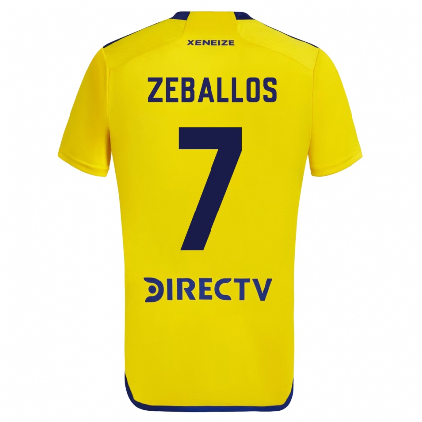 Børn Exequiel Zeballos #7 Gul Udebane Spillertrøjer 2023/24 Trøje T-Shirt