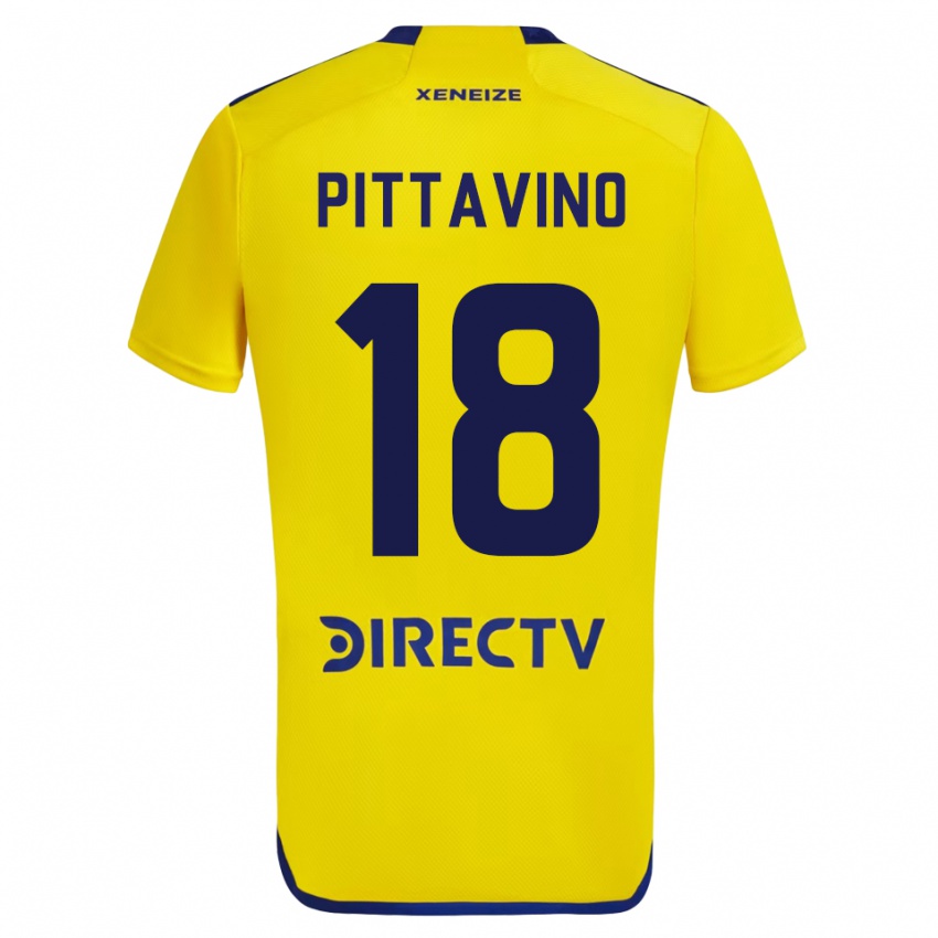 Børn Rodrigo Pittavino #18 Gul Udebane Spillertrøjer 2023/24 Trøje T-Shirt