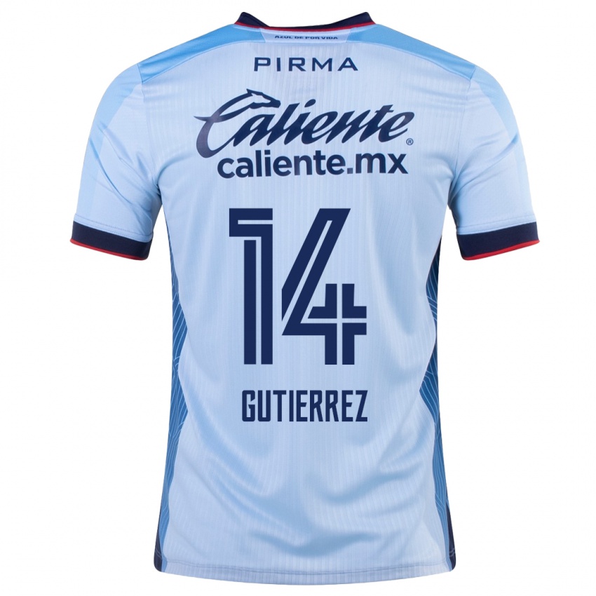 Børn Alexis Gutierrez #14 Himmelblå Udebane Spillertrøjer 2023/24 Trøje T-Shirt
