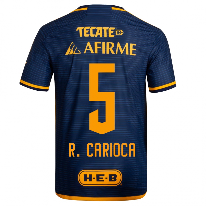 Børn Rafael Carioca #5 Mørkeblå Udebane Spillertrøjer 2023/24 Trøje T-Shirt