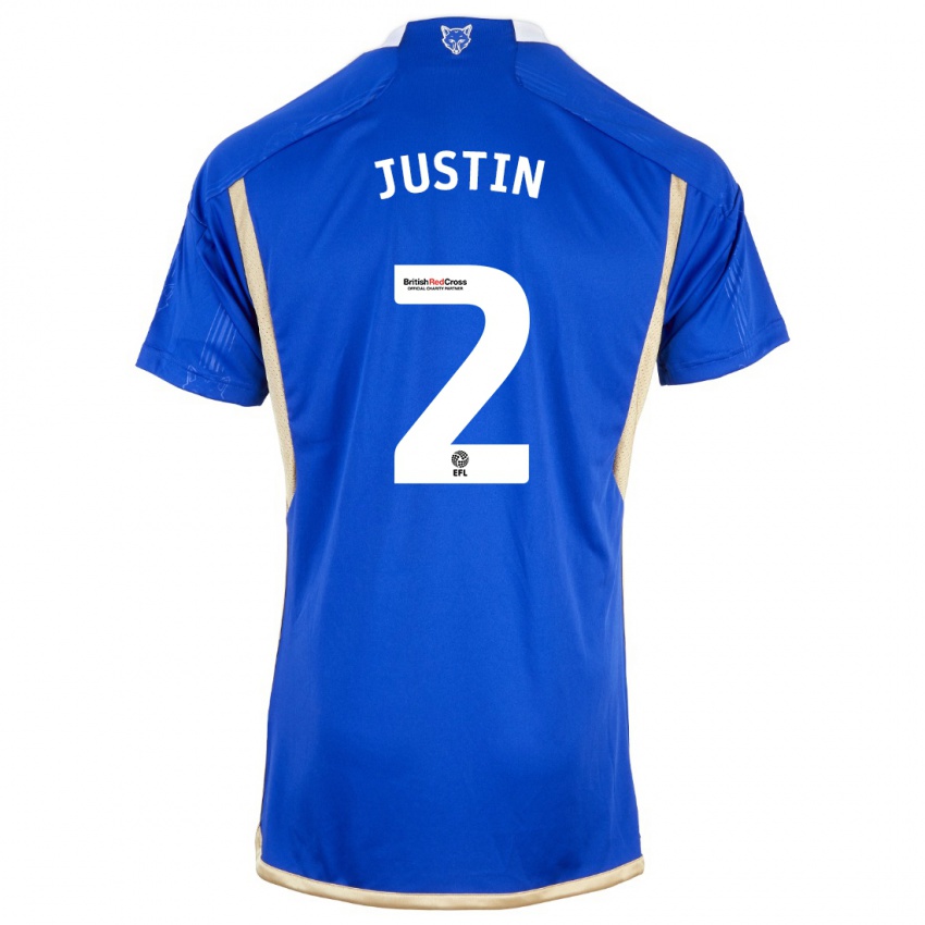 Mænd James Justin #2 Kongeblå Hjemmebane Spillertrøjer 2023/24 Trøje T-Shirt