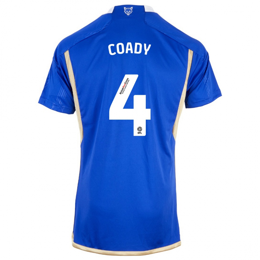 Mænd Conor Coady #4 Kongeblå Hjemmebane Spillertrøjer 2023/24 Trøje T-Shirt
