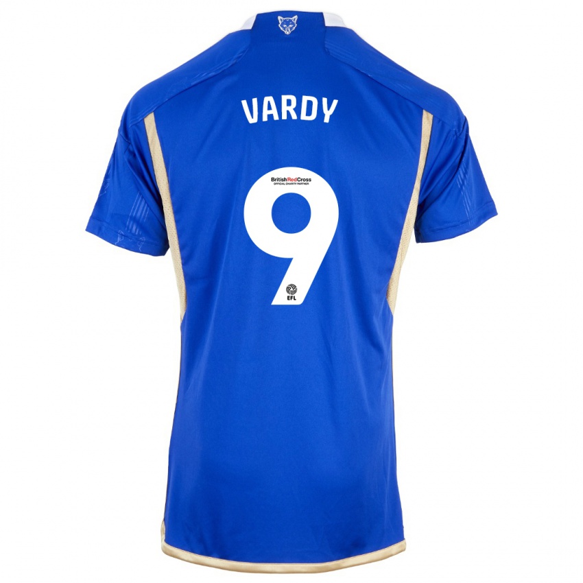 Mænd Jamie Vardy #9 Kongeblå Hjemmebane Spillertrøjer 2023/24 Trøje T-Shirt