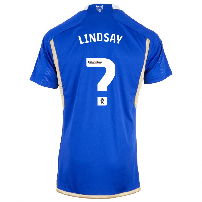 Mænd Jahmari Lindsay #0 Kongeblå Hjemmebane Spillertrøjer 2023/24 Trøje T-Shirt