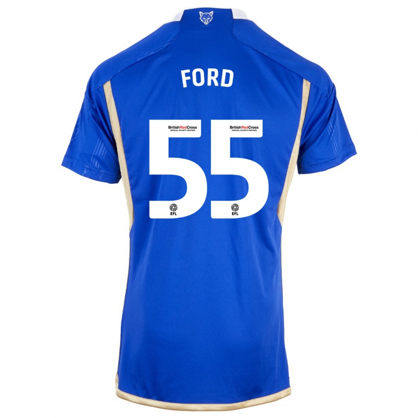 Mænd Harvey Godsmark Ford #55 Kongeblå Hjemmebane Spillertrøjer 2023/24 Trøje T-Shirt
