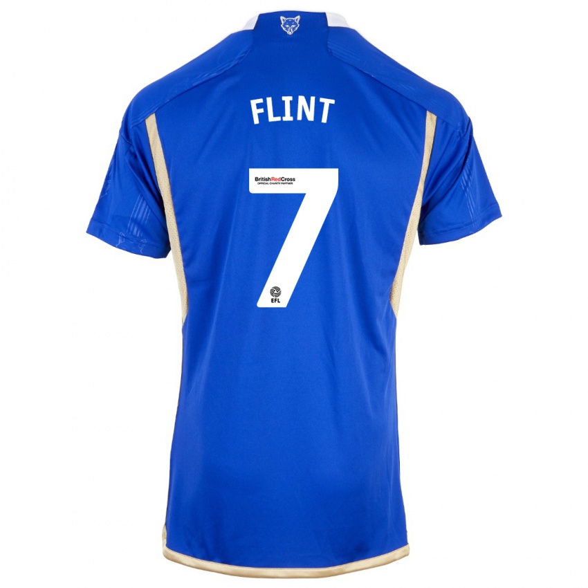 Mænd Natasha Flint #7 Kongeblå Hjemmebane Spillertrøjer 2023/24 Trøje T-Shirt