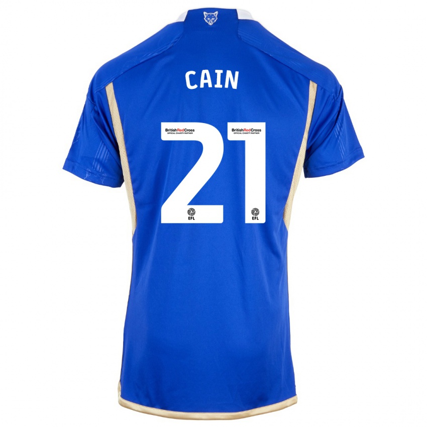 Mænd Hannah Cain #21 Kongeblå Hjemmebane Spillertrøjer 2023/24 Trøje T-Shirt