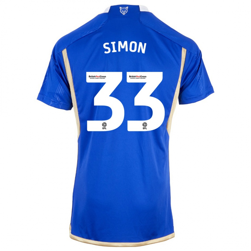 Mænd Erin Simon #33 Kongeblå Hjemmebane Spillertrøjer 2023/24 Trøje T-Shirt