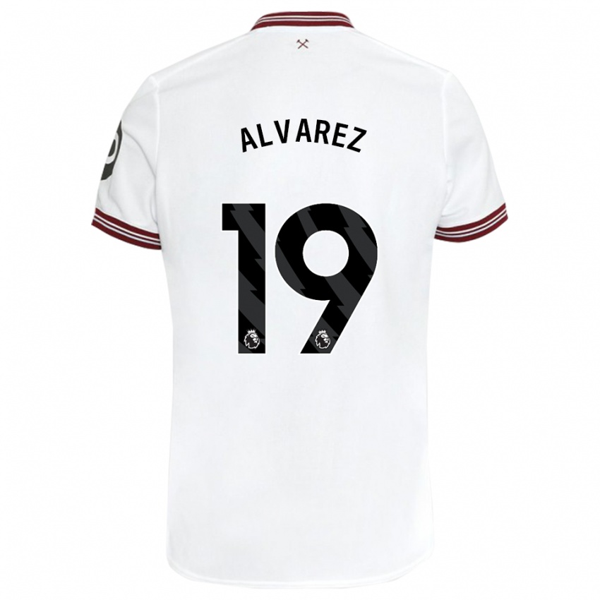 Mænd Edson Alvarez #19 Hvid Udebane Spillertrøjer 2023/24 Trøje T-Shirt