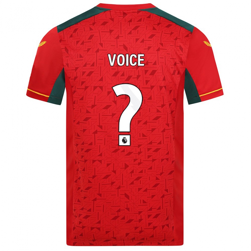 Mænd Caden Voice #0 Rød Udebane Spillertrøjer 2023/24 Trøje T-Shirt