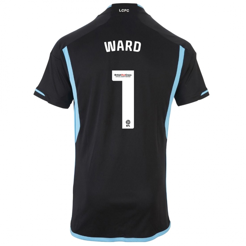 Mænd Danny Ward #1 Sort Udebane Spillertrøjer 2023/24 Trøje T-Shirt