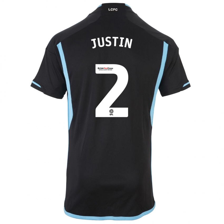 Mænd James Justin #2 Sort Udebane Spillertrøjer 2023/24 Trøje T-Shirt