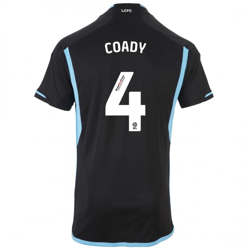 Mænd Conor Coady #4 Sort Udebane Spillertrøjer 2023/24 Trøje T-Shirt