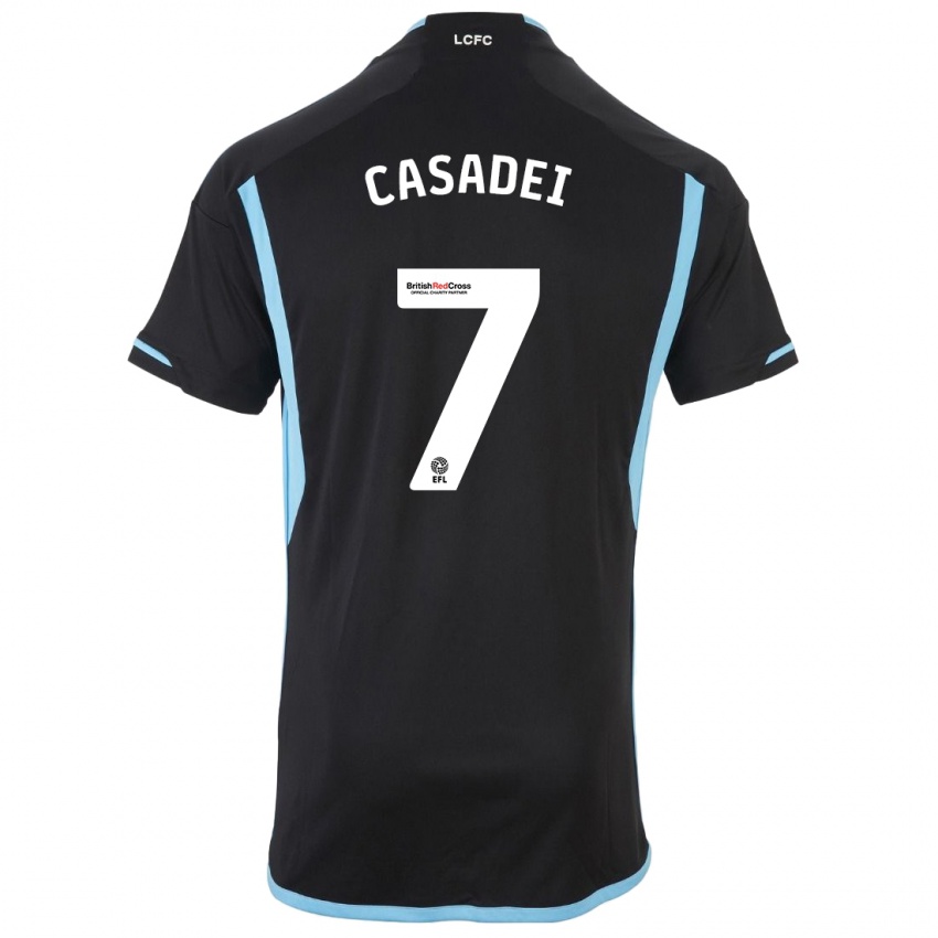 Mænd Cesare Casadei #7 Sort Udebane Spillertrøjer 2023/24 Trøje T-Shirt