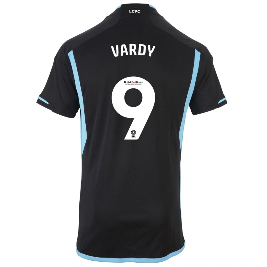 Mænd Jamie Vardy #9 Sort Udebane Spillertrøjer 2023/24 Trøje T-Shirt