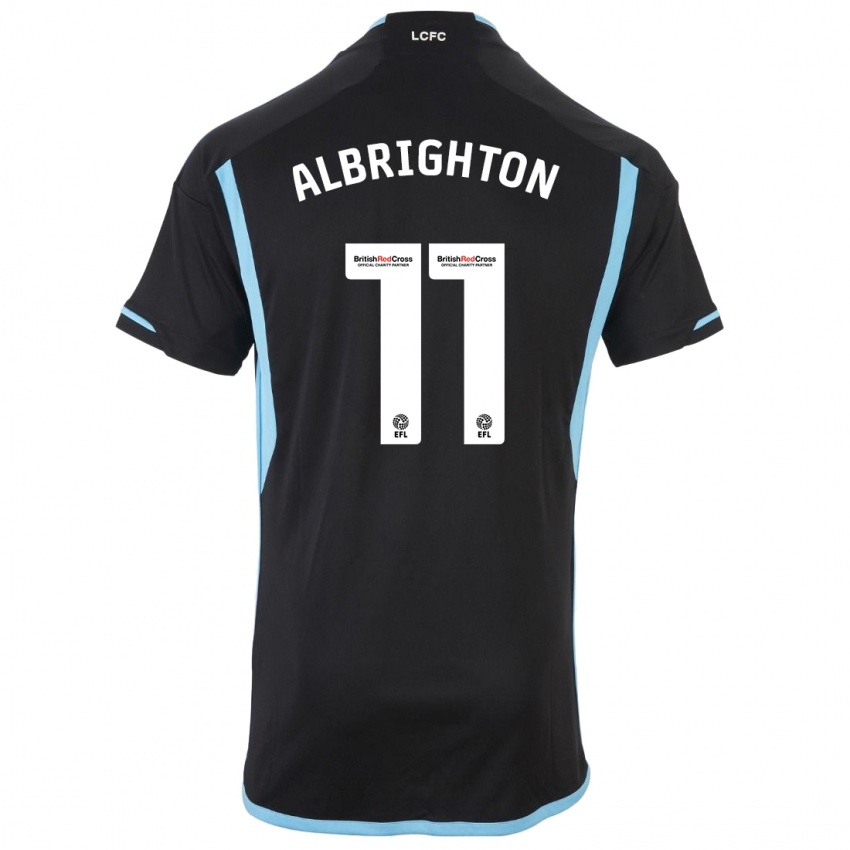 Mænd Marc Albrighton #11 Sort Udebane Spillertrøjer 2023/24 Trøje T-Shirt