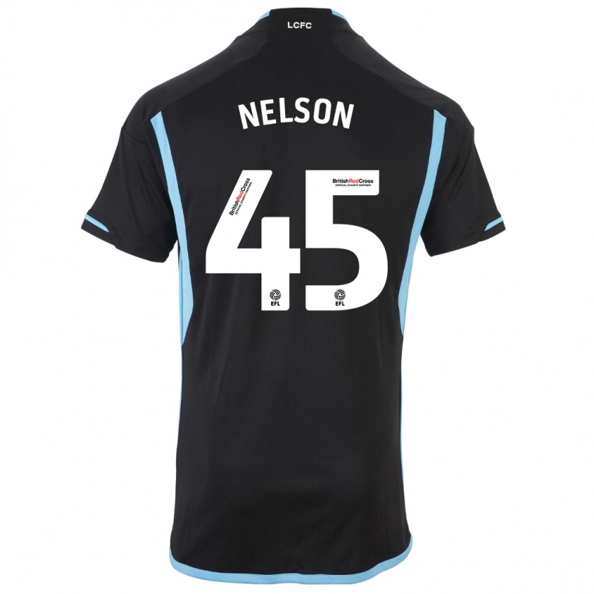 Mænd Ben Nelson #45 Sort Udebane Spillertrøjer 2023/24 Trøje T-Shirt