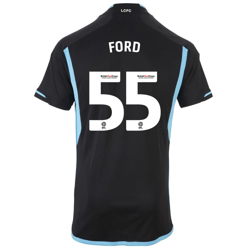 Mænd Harvey Godsmark-Ford #55 Sort Udebane Spillertrøjer 2023/24 Trøje T-Shirt