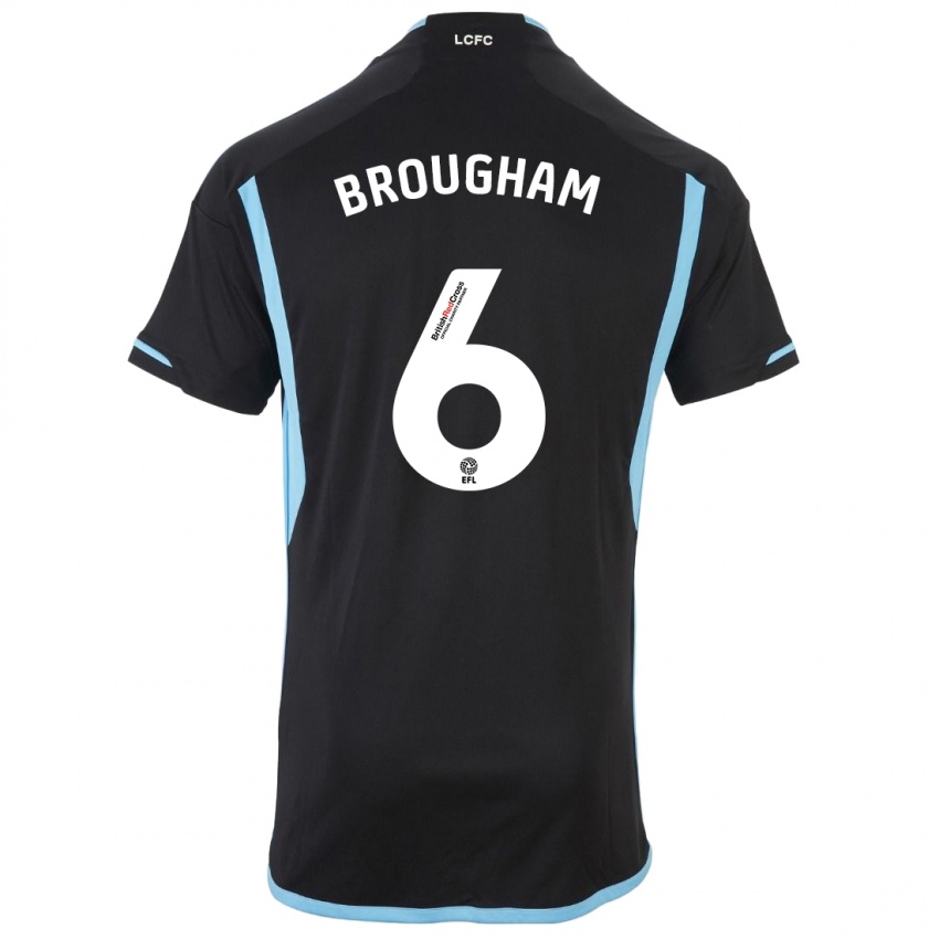 Mænd Georgia Brougham #6 Sort Udebane Spillertrøjer 2023/24 Trøje T-Shirt
