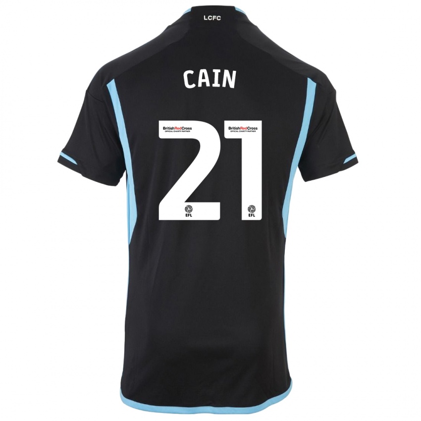 Mænd Hannah Cain #21 Sort Udebane Spillertrøjer 2023/24 Trøje T-Shirt