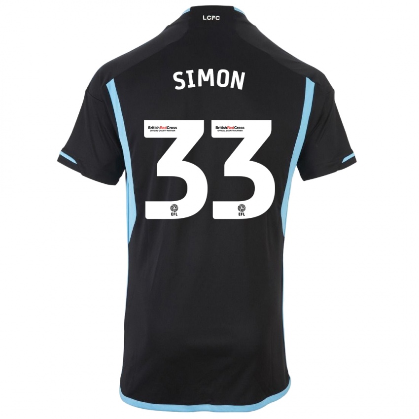 Mænd Erin Simon #33 Sort Udebane Spillertrøjer 2023/24 Trøje T-Shirt