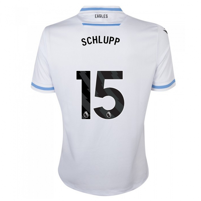 Mænd Jeffrey Schlupp #15 Hvid Udebane Spillertrøjer 2023/24 Trøje T-Shirt