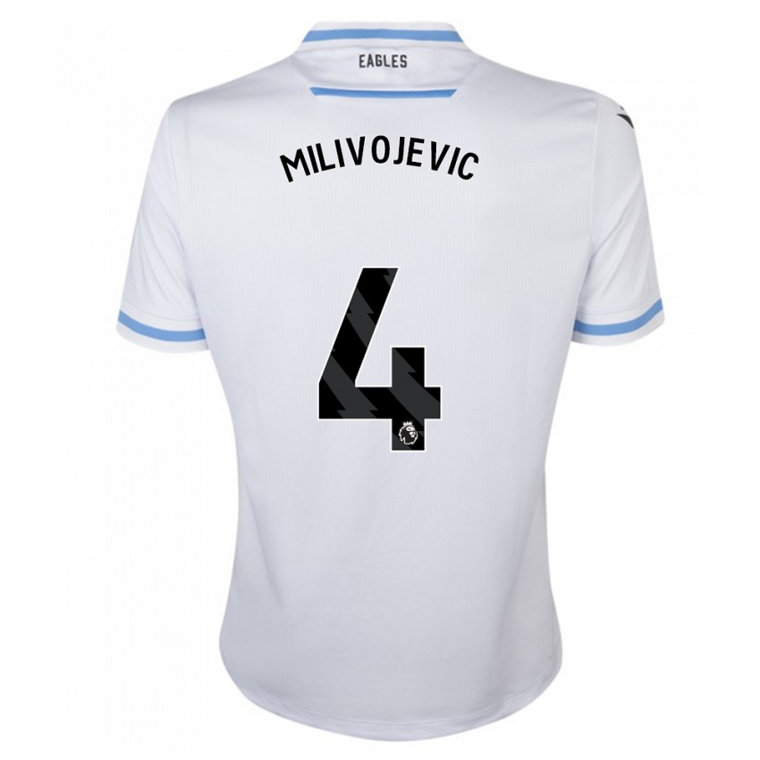 Mænd Luka Milivojevic #4 Hvid Udebane Spillertrøjer 2023/24 Trøje T-Shirt