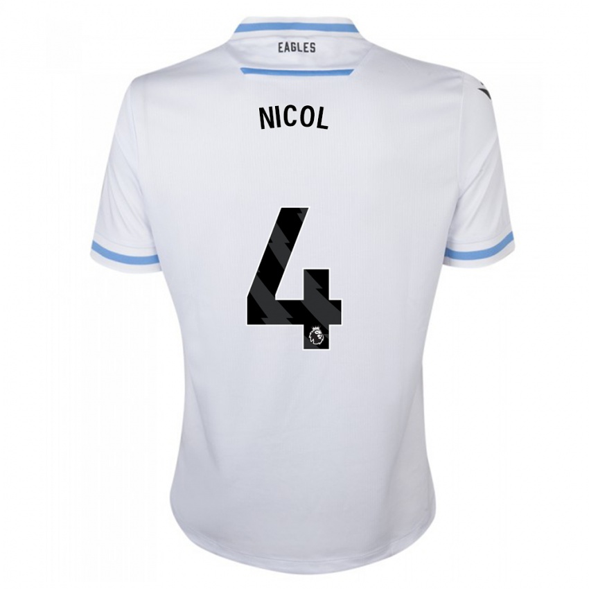Mænd Leigh Nicol #4 Hvid Udebane Spillertrøjer 2023/24 Trøje T-Shirt