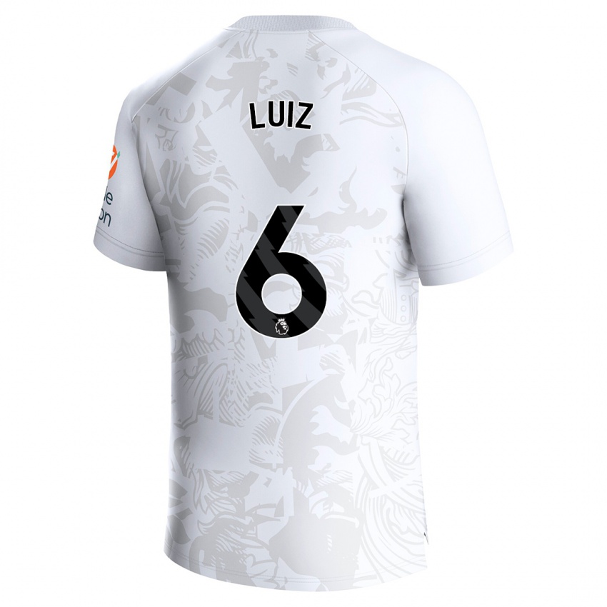 Mænd Douglas Luiz #6 Hvid Udebane Spillertrøjer 2023/24 Trøje T-Shirt