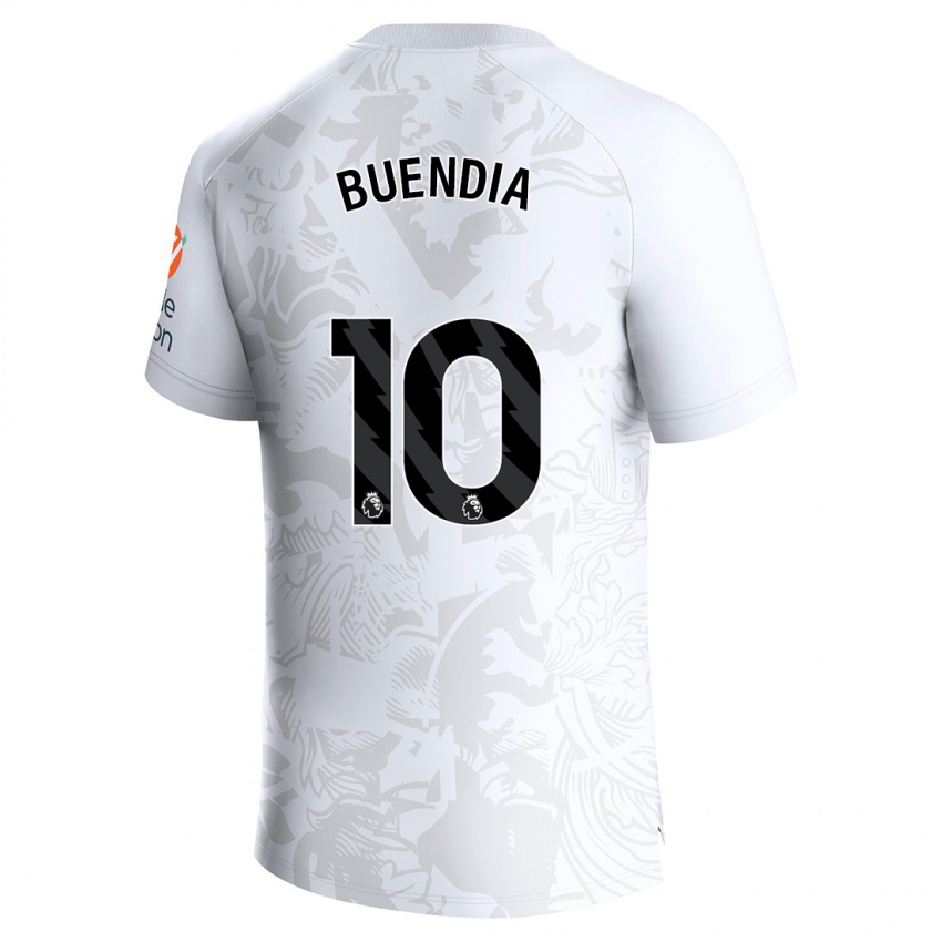 Mænd Emiliano Buendia #10 Hvid Udebane Spillertrøjer 2023/24 Trøje T-Shirt
