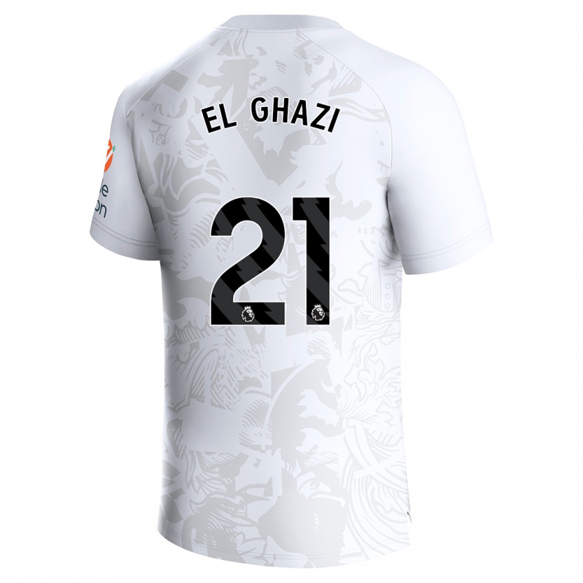 Mænd Anwar El Ghazi #21 Hvid Udebane Spillertrøjer 2023/24 Trøje T-Shirt