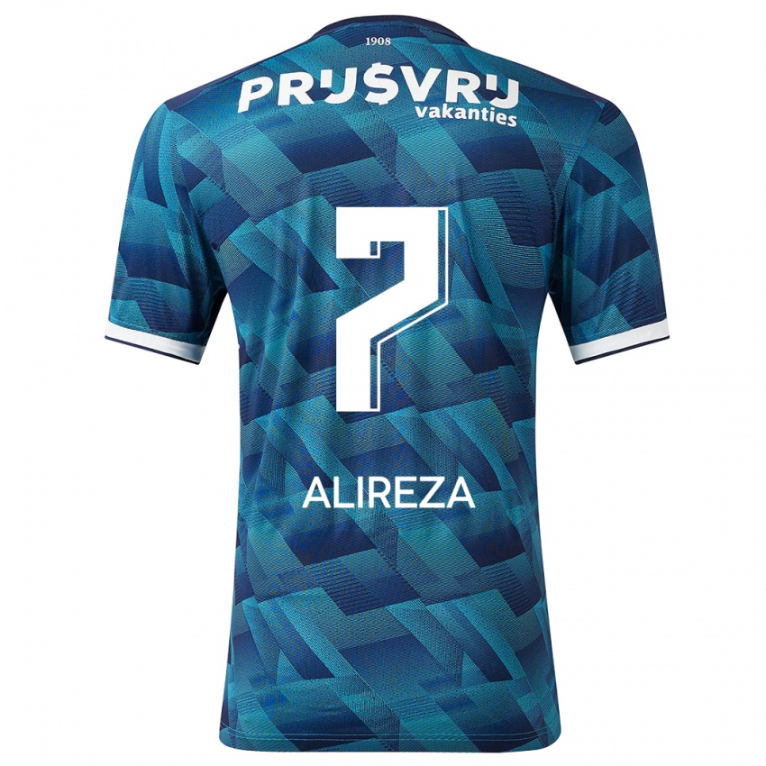 Mænd Alireza Jahanbakhsh #7 Blå Udebane Spillertrøjer 2023/24 Trøje T-Shirt