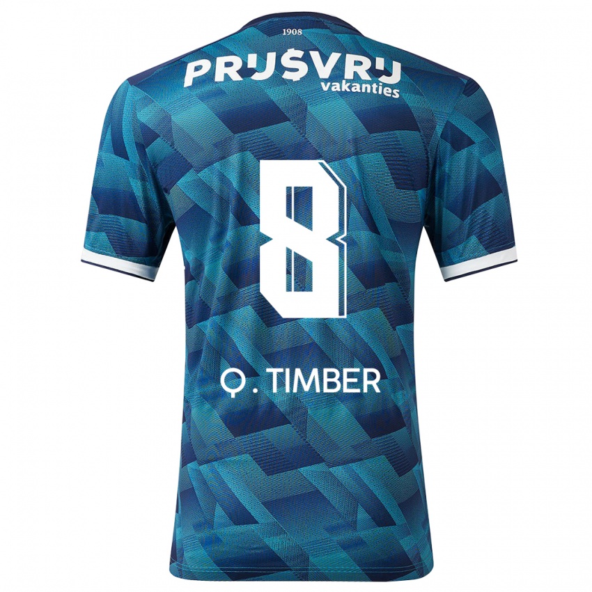 Mænd Quinten Timber #8 Blå Udebane Spillertrøjer 2023/24 Trøje T-Shirt