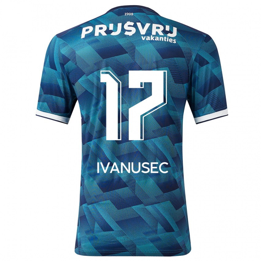 Mænd Luka Ivanusec #17 Blå Udebane Spillertrøjer 2023/24 Trøje T-Shirt