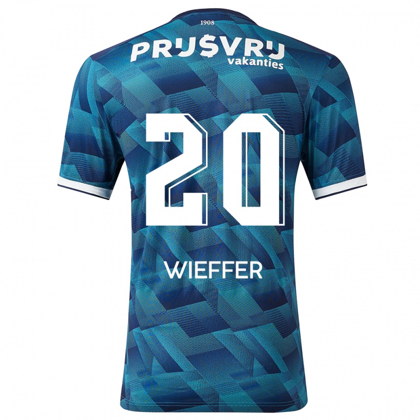 Mænd Mats Wieffer #20 Blå Udebane Spillertrøjer 2023/24 Trøje T-Shirt