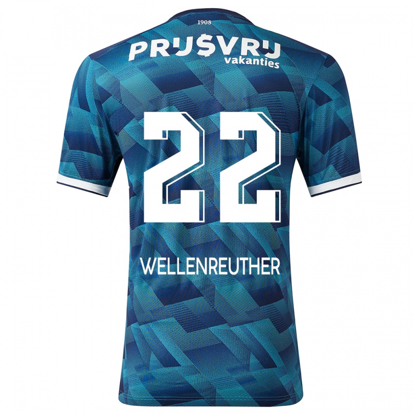 Mænd Timon Wellenreuther #22 Blå Udebane Spillertrøjer 2023/24 Trøje T-Shirt